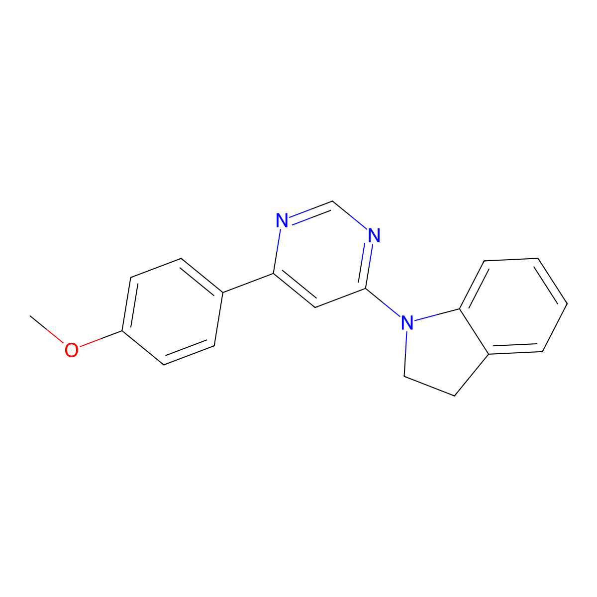 1-(6-(4-Methoxyphenyl)pyrimidin-4-yl)indoline molecular structure, CAS 1203226-09-8