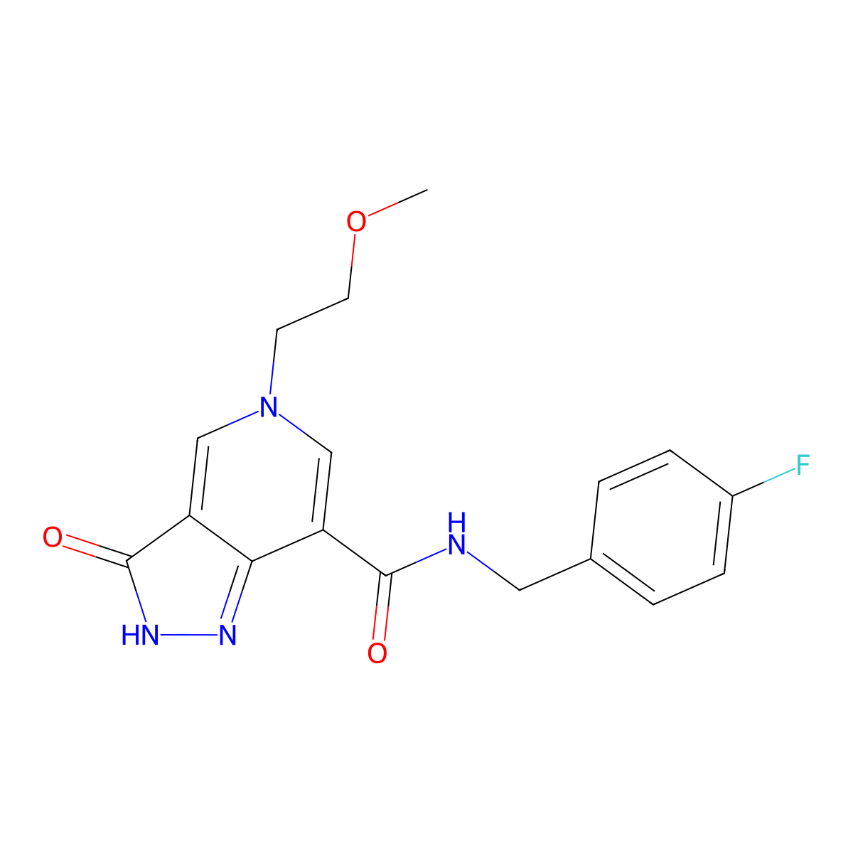 N-(4-fluorobenzyl)-5-(2-methoxyethyl)-3-oxo-3,5-dihydro-2H-pyrazolo[4,3-c]pyridine-7-carboxamide molecular structure, CAS 1203228-00-5