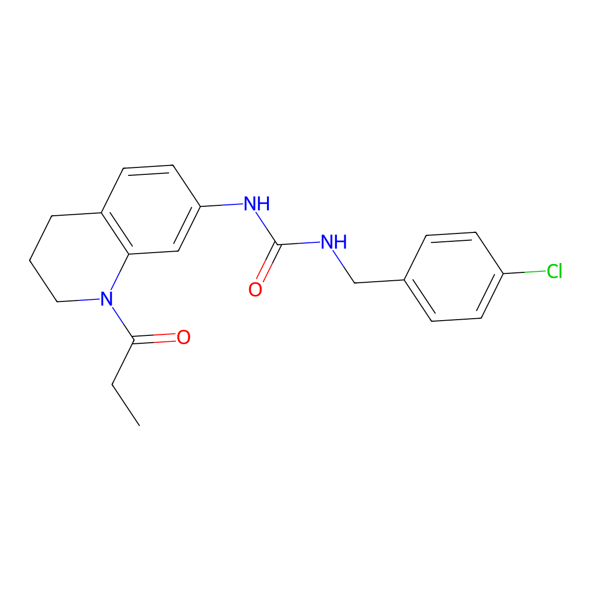 1-(4-Chlorobenzyl)-3-(1-propionyl-1,2,3,4-tetrahydroquinolin-7-yl)urea molecular structure, CAS 1203228-30-1