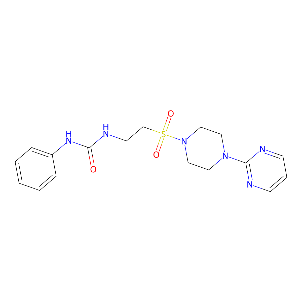 1-Phenyl-3-(2-((4-(pyrimidin-2-yl)piperazin-1-yl)sulfonyl)ethyl)urea molecular structure, CAS 1203229-65-5