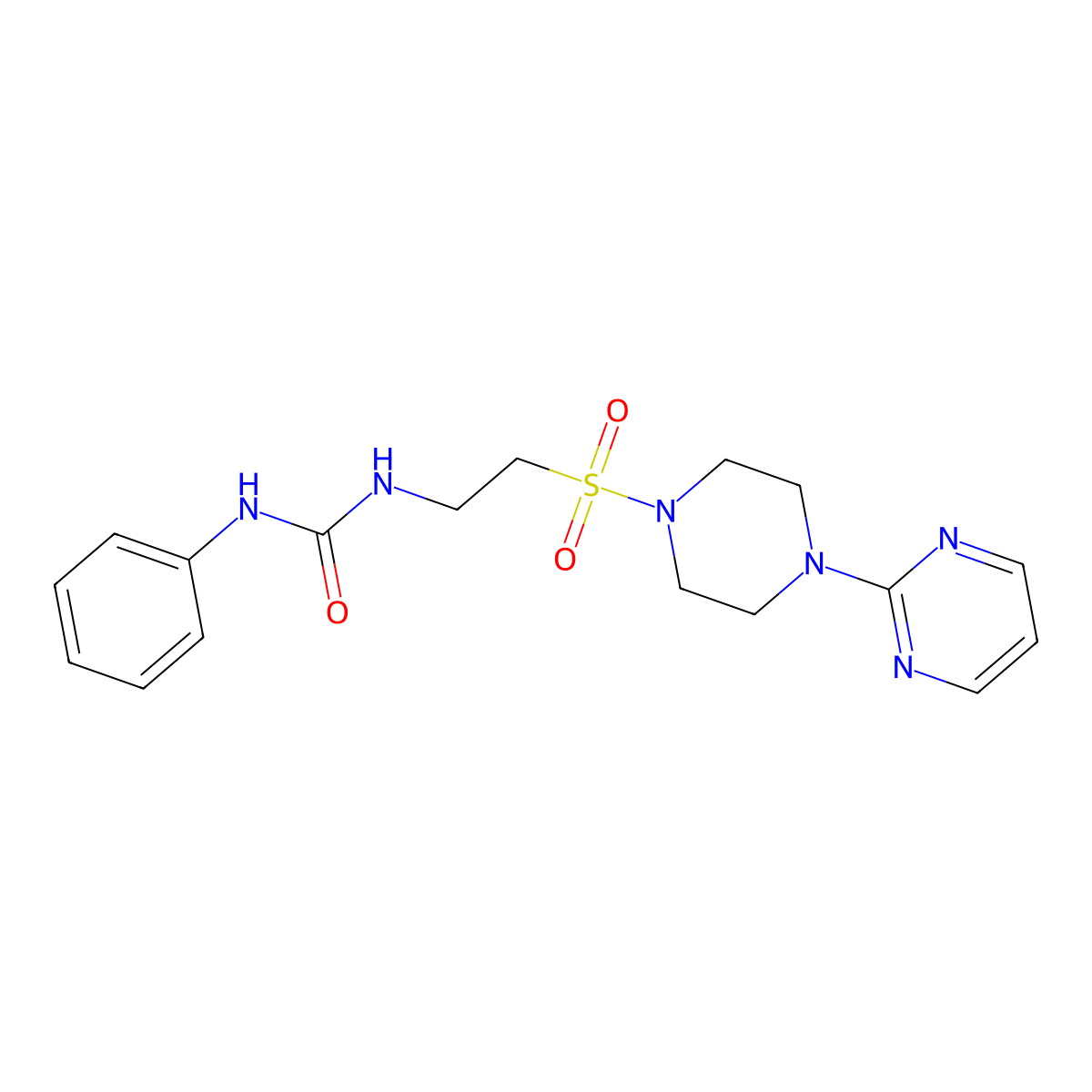 1-Phenyl-3-(2-((4-(pyrimidin-2-yl)piperazin-1-yl)sulfonyl)ethyl)urea molecular structure, CAS 1203229-65-5