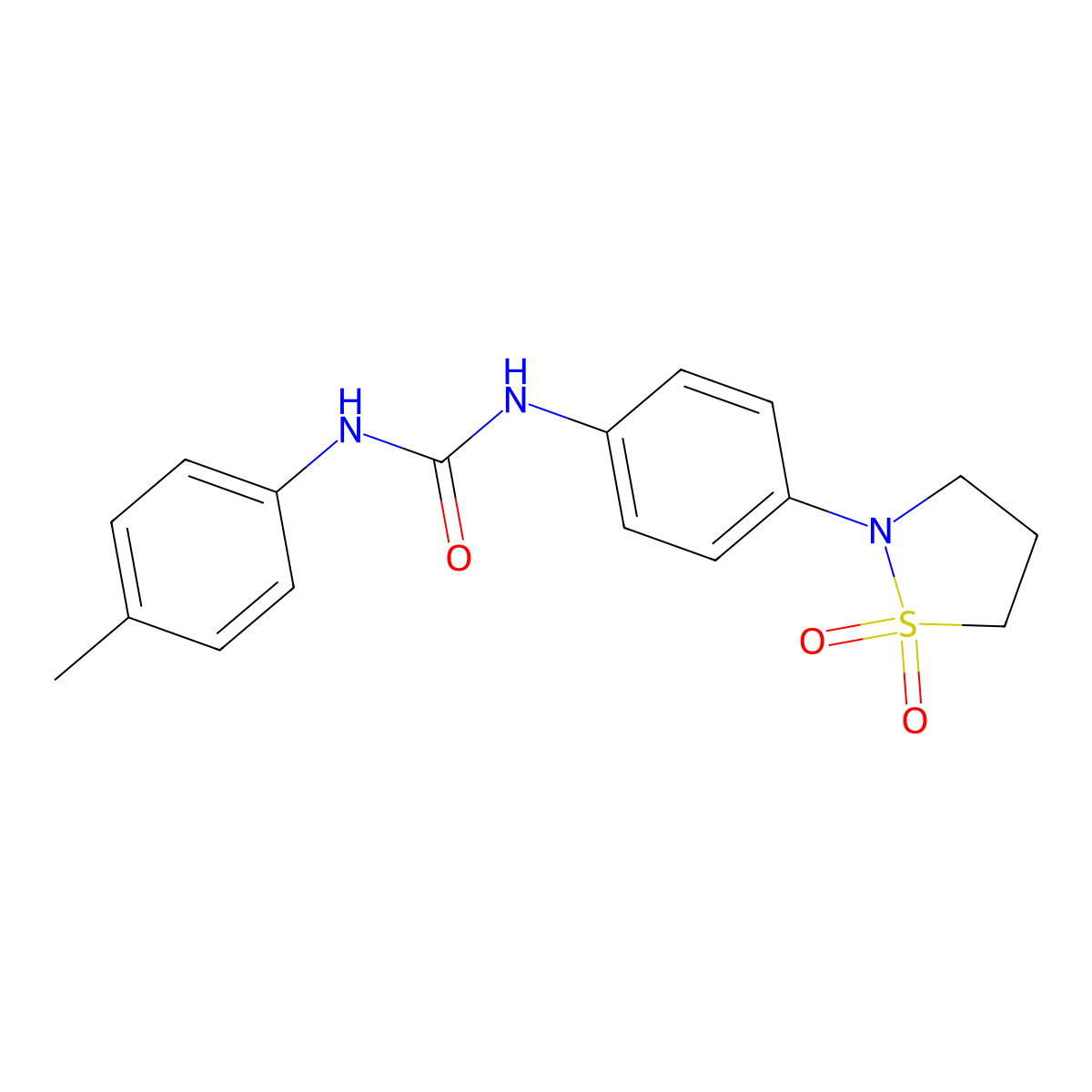 1-(4-(1,1-Dioxidoisothiazolidin-2-yl)phenyl)-3-(p-tolyl)urea molecular structure, CAS 1203230-54-9