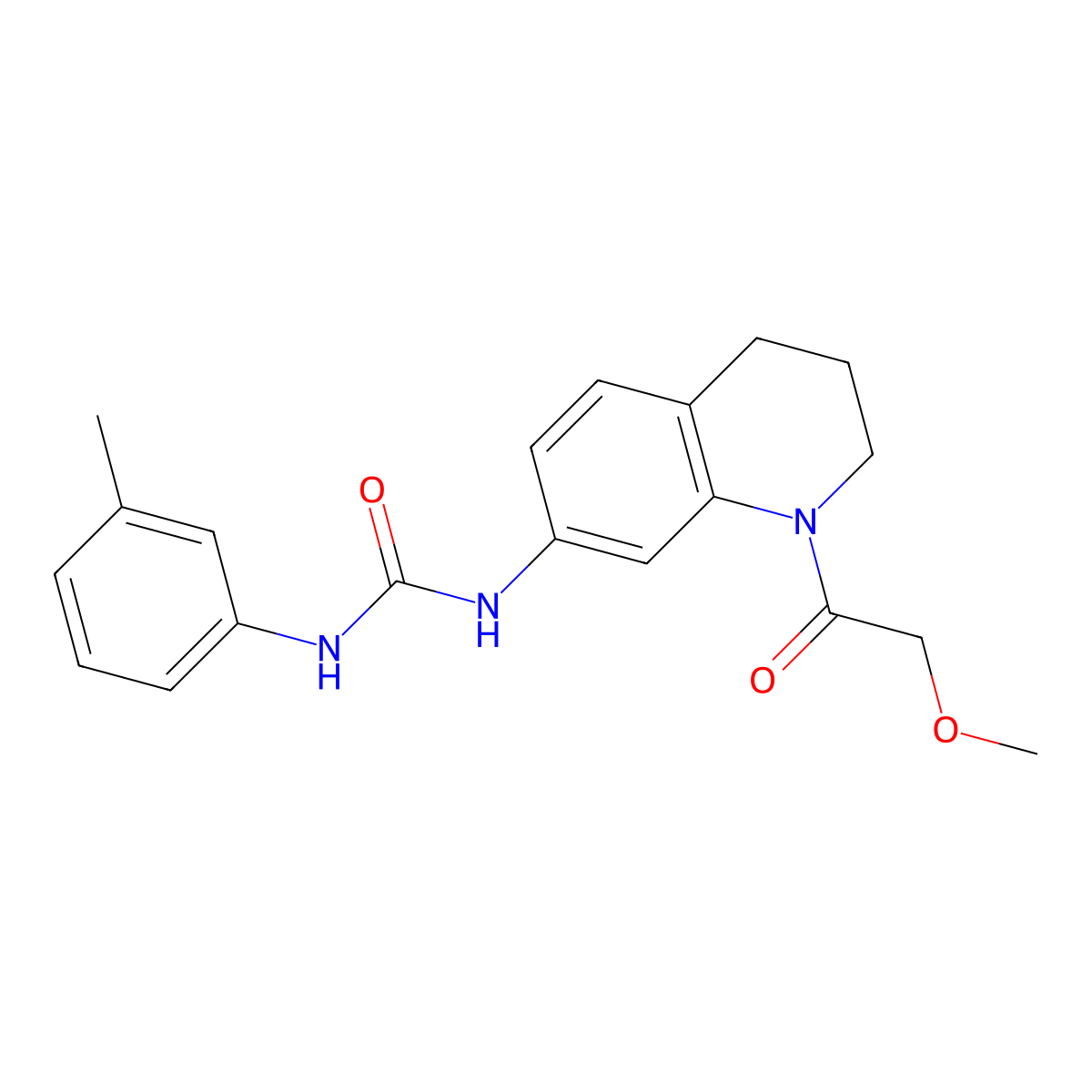 1-(1-(2-Methoxyacetyl)-1,2,3,4-tetrahydroquinolin-7-yl)-3-(m-tolyl)urea molecular structure, CAS 1203230-64-1