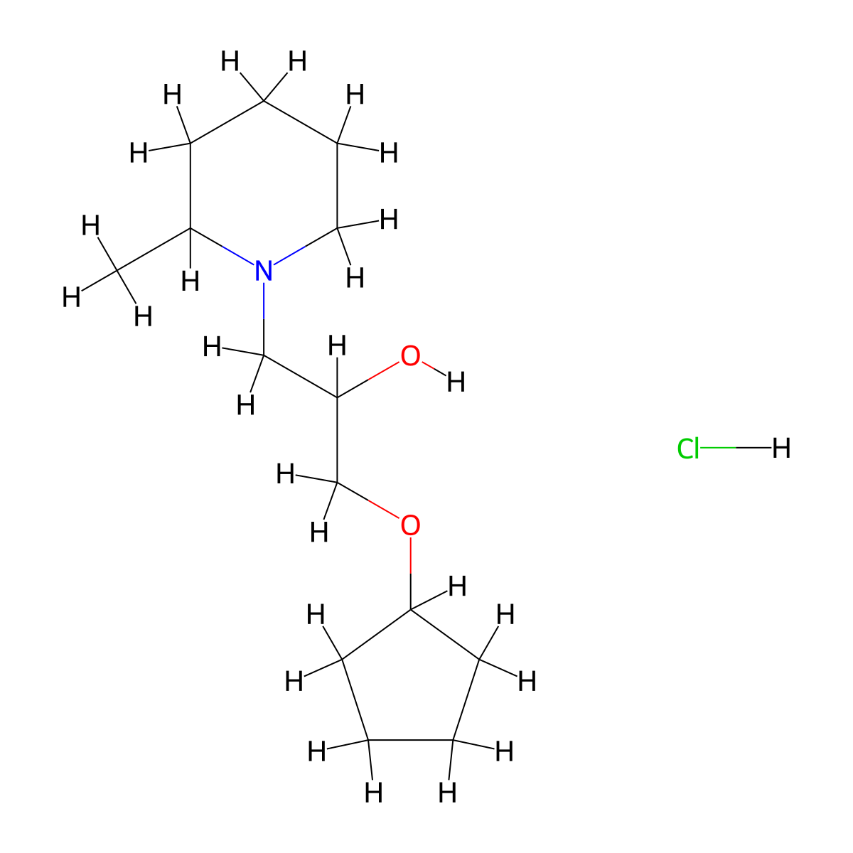 1-(Cyclopentyloxy)-3-(2-methylpiperidin-1-yl)propan-2-ol hydrochloride molecular structure, CAS 1203232-62-5