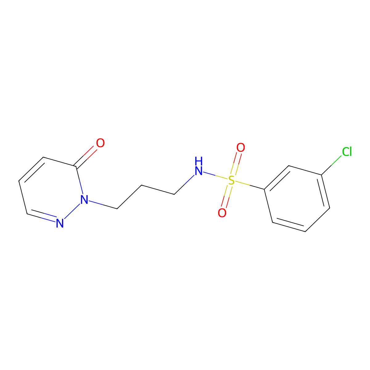 3-chloro-N-(3-(6-oxopyridazin-1(6H)-yl)propyl)benzenesulfonamide molecular structure, CAS 1203233-45-7