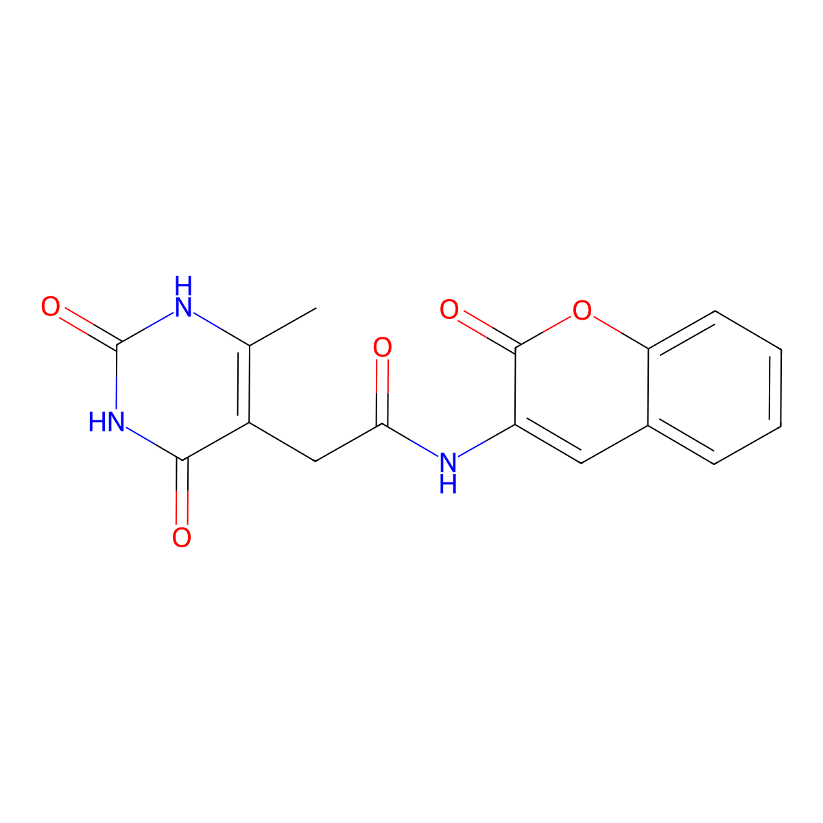 2-(6-methyl-2,4-dioxo-1,2,3,4-tetrahydropyrimidin-5-yl)-N-(2-oxo-2H-chromen-3-yl)acetamide molecular structure, CAS 1203234-54-1