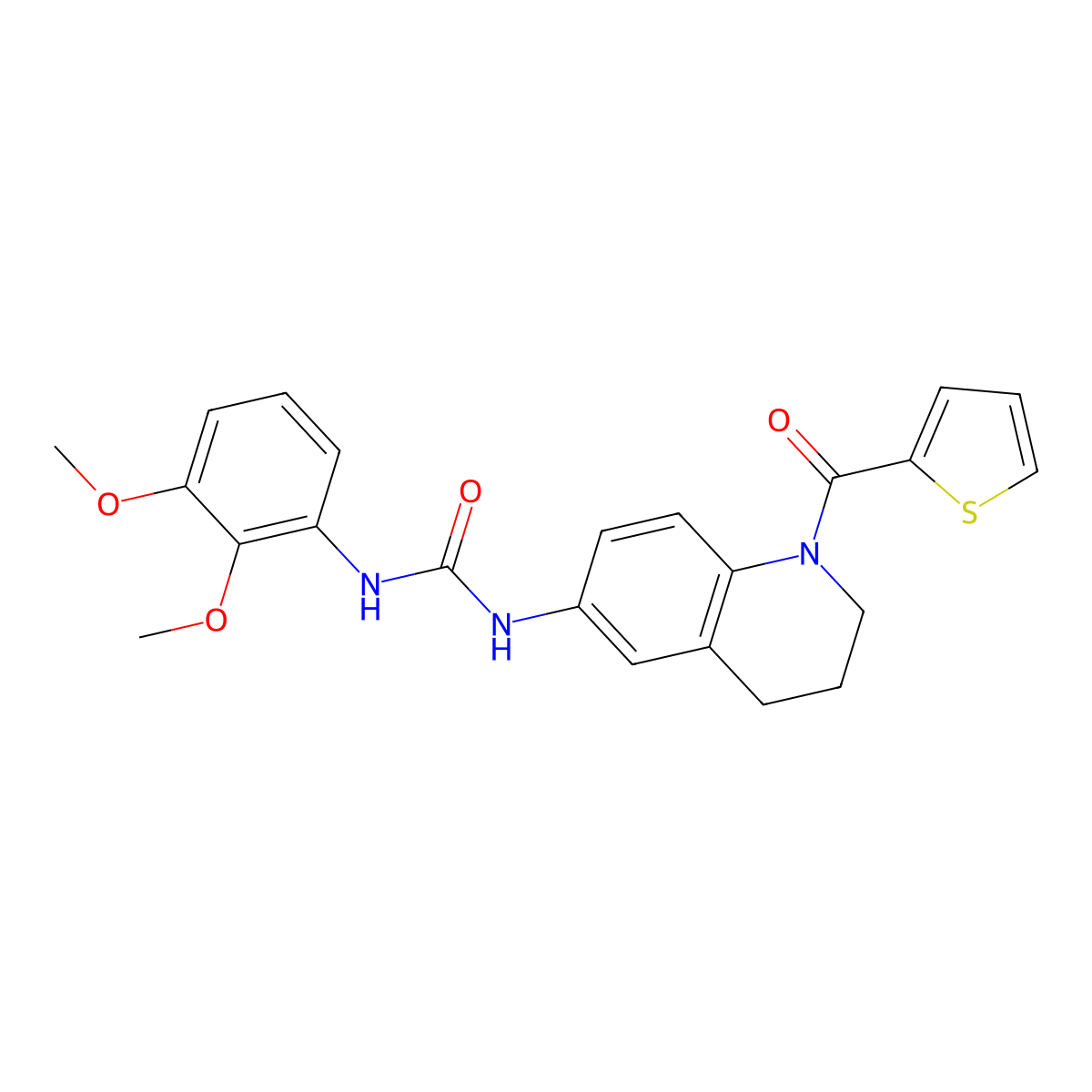 1-(2,3-Dimethoxyphenyl)-3-[1-(thiophene-2-carbonyl)-1,2,3,4-tetrahydroquinolin-6-yl]urea molecular structure, CAS 1203234-72-3