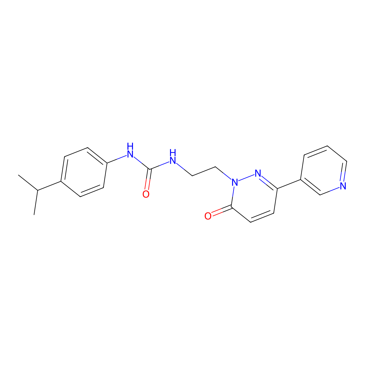 1-(4-isopropylphenyl)-3-(2-(6-oxo-3-(pyridin-3-yl)pyridazin-1(6H)-yl)ethyl)urea molecular structure, CAS 1203235-15-7