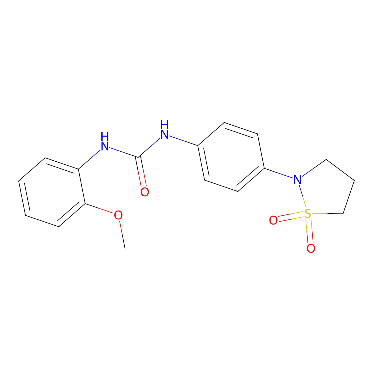 1-(4-(1,1-Dioxidoisothiazolidin-2-yl)phenyl)-3-(2-methoxyphenyl)urea molecular structure, CAS 1203236-30-9