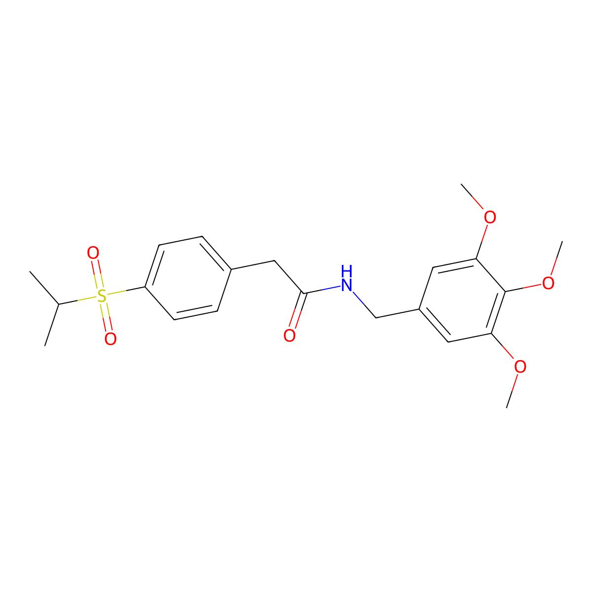 2-[4-(propane-2-sulfonyl)phenyl]-N-[(3,4,5-trimethoxyphenyl)methyl]acetamide molecular structure, CAS 1203236-73-0