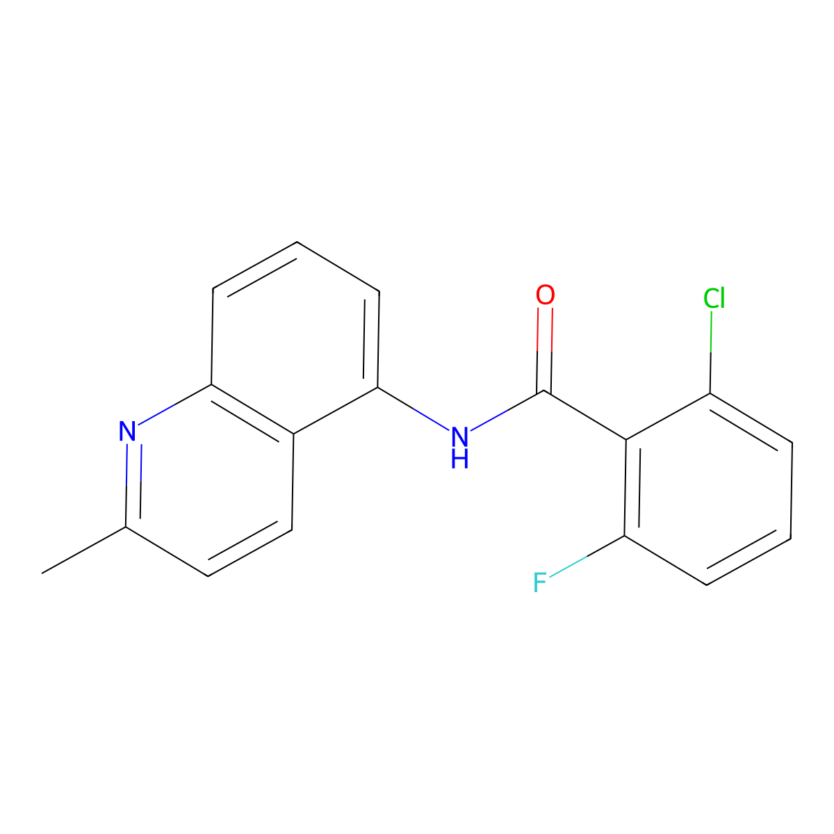 2-chloro-6-fluoro-N-(2-methylquinolin-5-yl)benzamide molecular structure, CAS 1203237-87-9