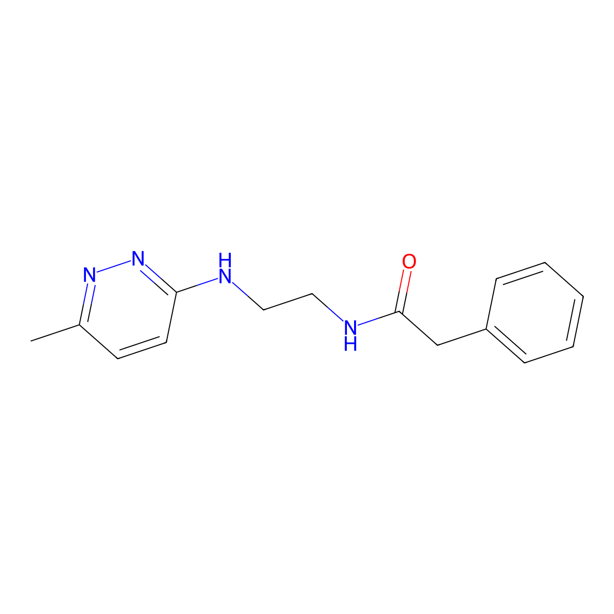 N-{2-[(6-methylpyridazin-3-yl)amino]ethyl}-2-phenylacetamide molecular structure, CAS 1203238-29-2