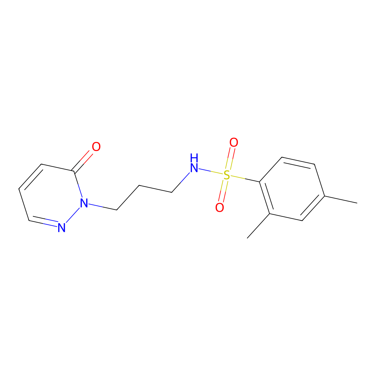 2,4-dimethyl-N-[3-(6-oxo-1,6-dihydropyridazin-1-yl)propyl]benzene-1-sulfonamide molecular structure, CAS 1203238-99-6