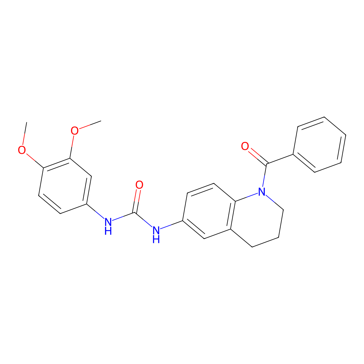 1-(1-Benzoyl-1,2,3,4-tetrahydroquinolin-6-yl)-3-(3,4-dimethoxyphenyl)urea molecular structure, CAS 1203239-27-3