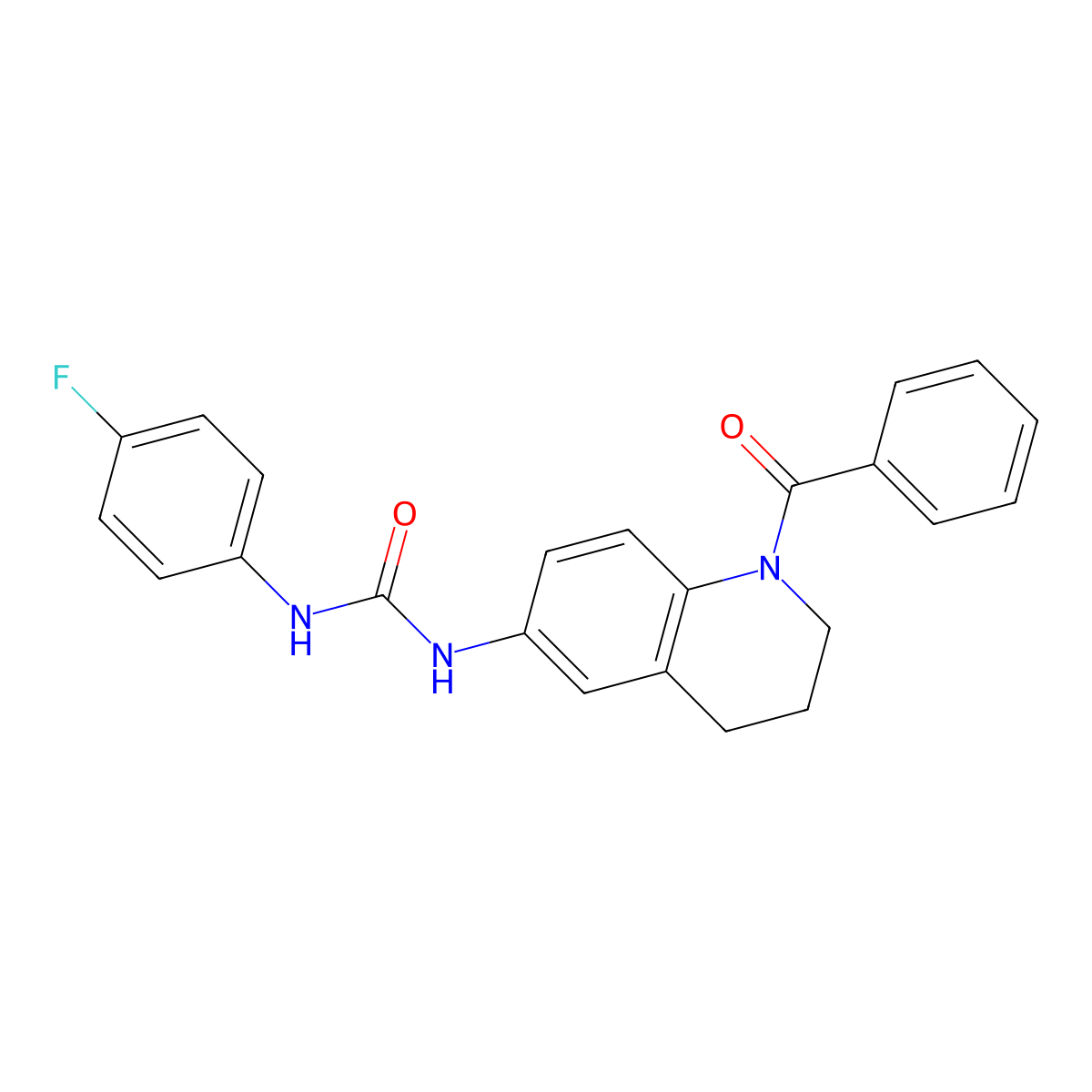 3-(1-Benzoyl-1,2,3,4-tetrahydroquinolin-6-yl)-1-(4-fluorophenyl)urea molecular structure, CAS 1203239-72-8