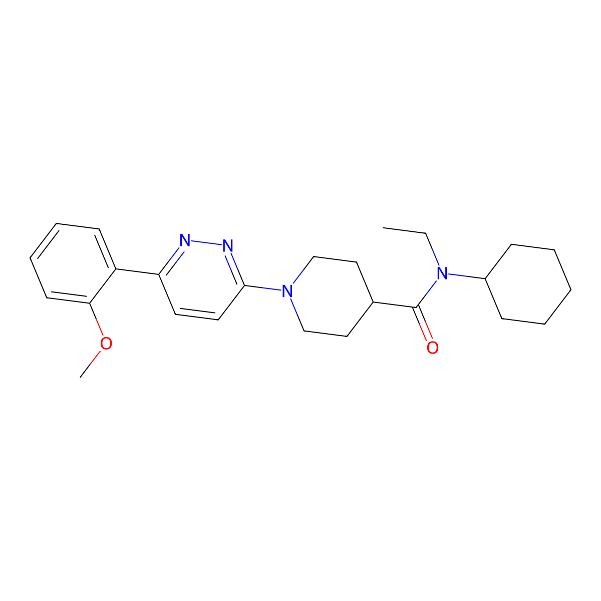 N-cyclohexyl-N-ethyl-1-[6-(2-methoxyphenyl)pyridazin-3-yl]piperidine-4-carboxamide molecular structure, CAS 1203242-56-1