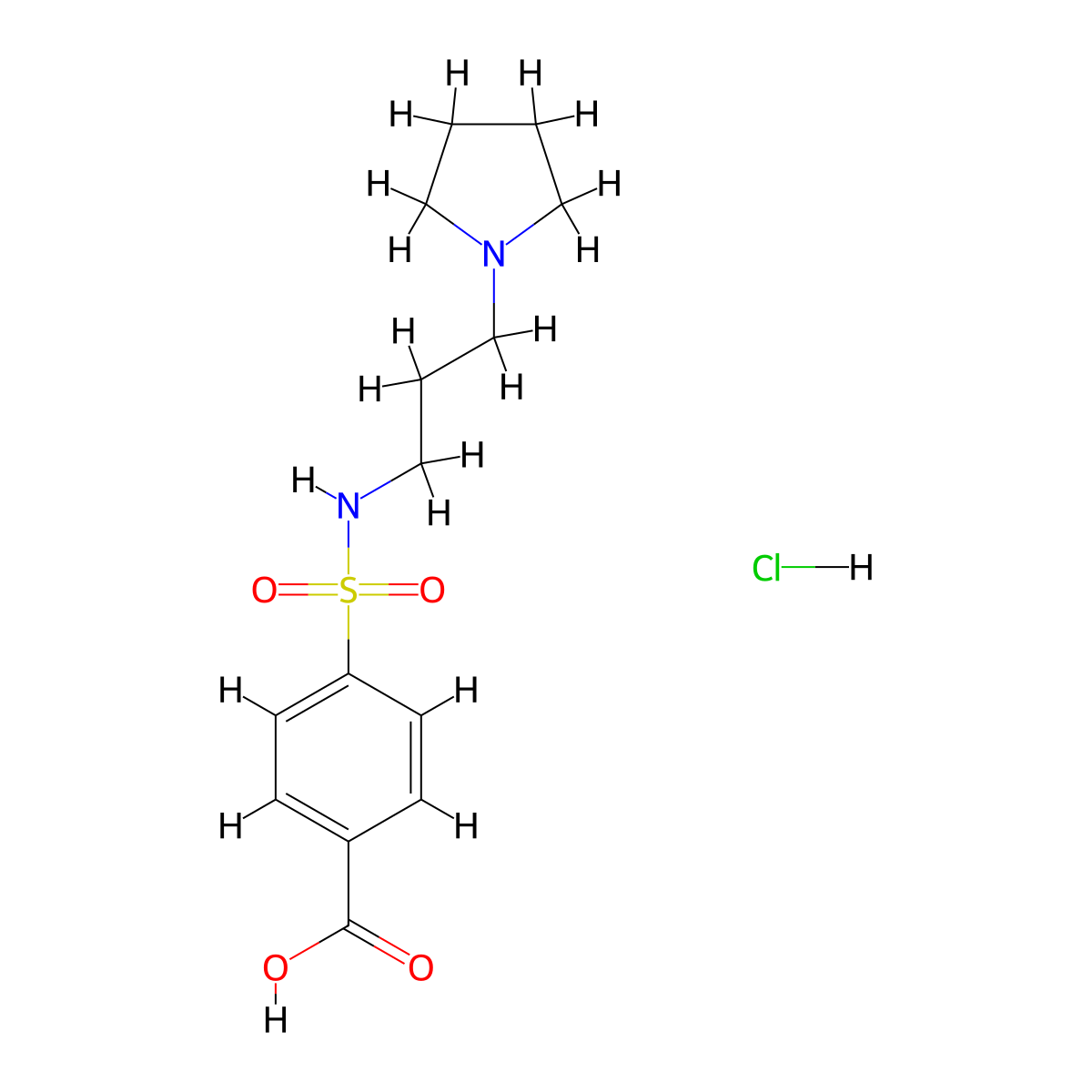 4-{[3-(Pyrrolidin-1-yl)propyl]sulfamoyl}benzoic acid hydrochloride molecular structure, CAS 1203244-55-6