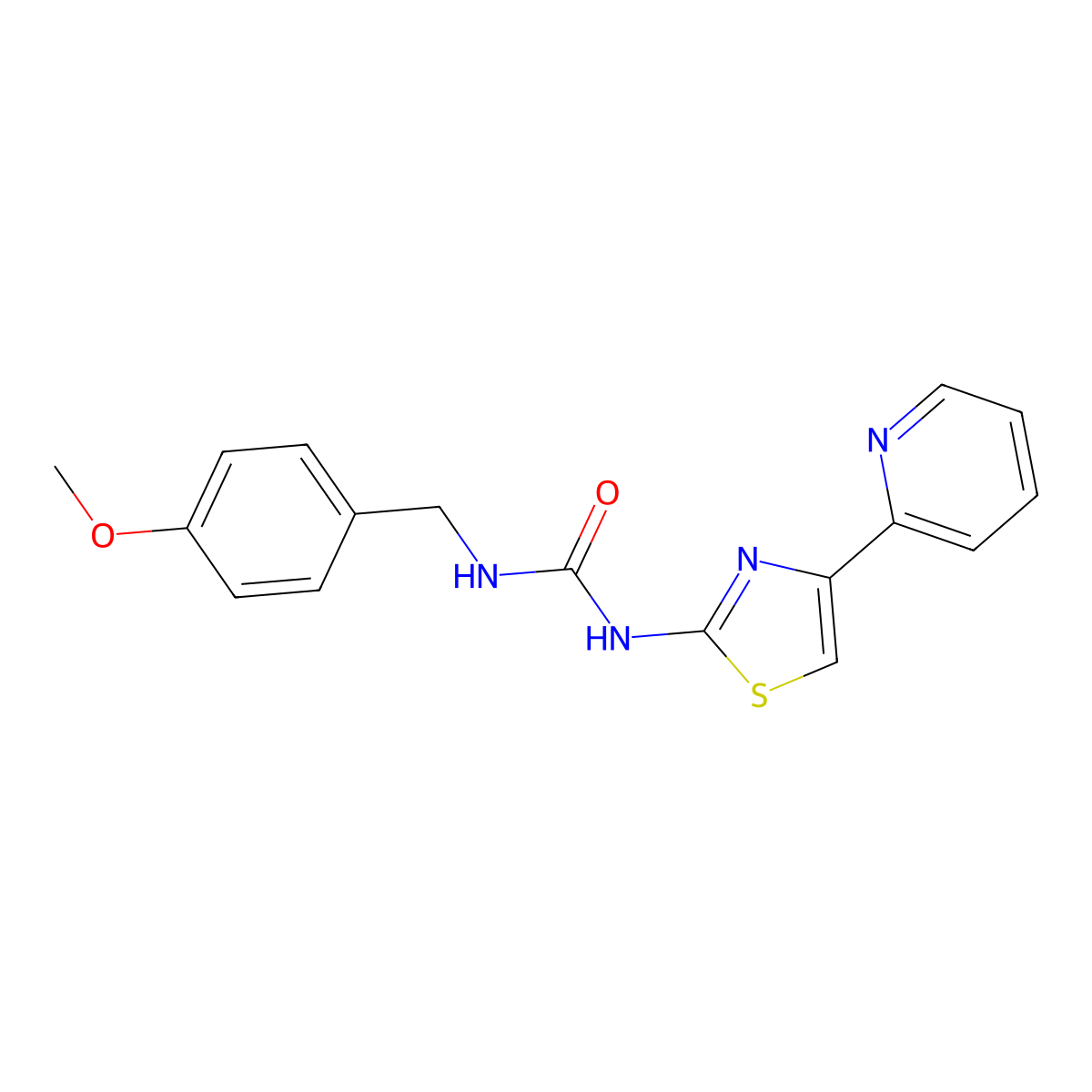 1-(4-Methoxybenzyl)-3-(4-(pyridin-2-yl)thiazol-2-yl)urea molecular structure, CAS 1203244-73-8