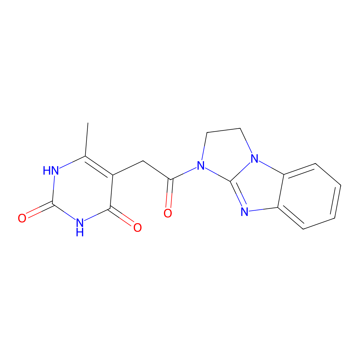 5-(2-(2,3-dihydro-1H-benzo[d]imidazo[1,2-a]imidazol-1-yl)-2-oxoethyl)-6-methylpyrimidine-2,4(1H,3H)-dione molecular structure, CAS 1203245-56-0