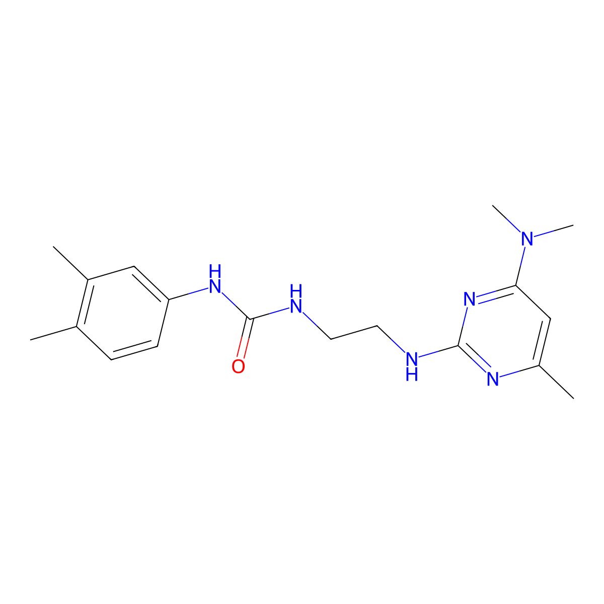 1-(2-((4-(Dimethylamino)-6-methylpyrimidin-2-yl)amino)ethyl)-3-(3,4-dimethylphenyl)urea molecular structure, CAS 1203245-93-5