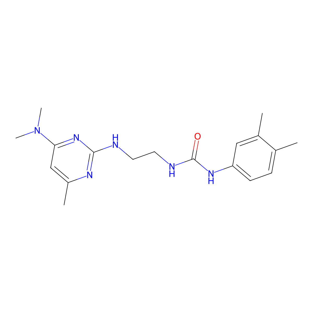 1-(2-((4-(Dimethylamino)-6-methylpyrimidin-2-yl)amino)ethyl)-3-(3,4-dimethylphenyl)urea molecular structure, CAS 1203245-93-5