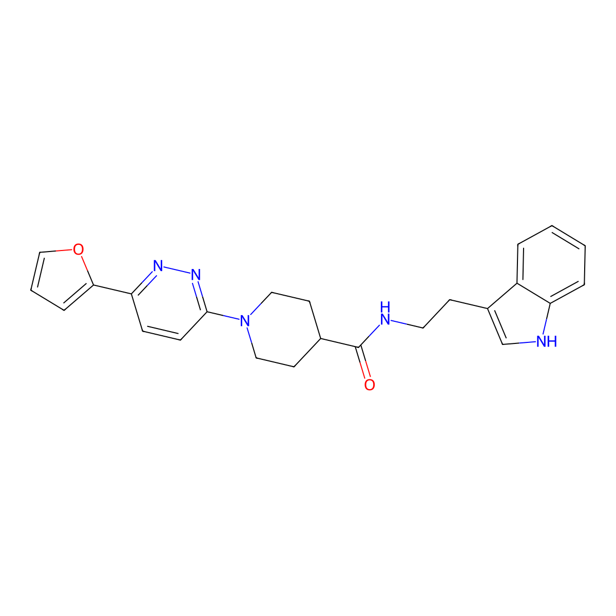 1-[6-(furan-2-yl)pyridazin-3-yl]-N-[2-(1H-indol-3-yl)ethyl]piperidine-4-carboxamide molecular structure, CAS 1203246-18-7