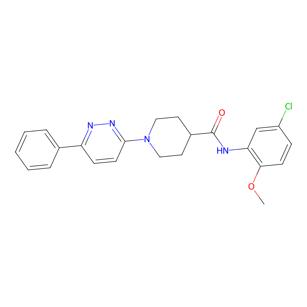 N-(5-chloro-2-methoxyphenyl)-1-(6-phenylpyridazin-3-yl)piperidine-4-carboxamide molecular structure, CAS 1203247-82-8