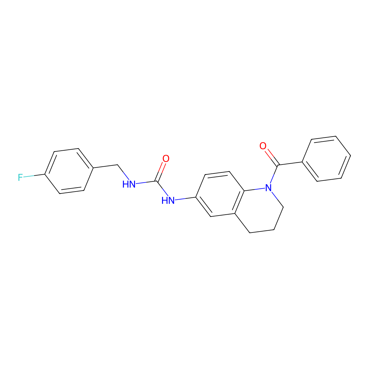 1-(1-Benzoyl-1,2,3,4-tetrahydroquinolin-6-yl)-3-(4-fluorobenzyl)urea molecular structure, CAS 1203249-24-4