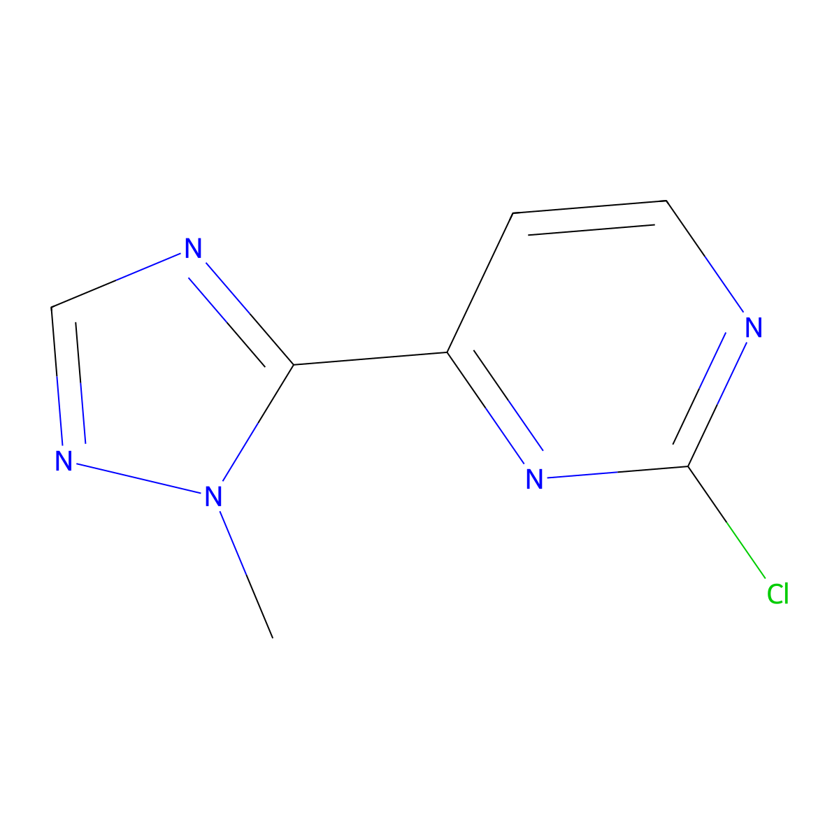 2-Chloro-4-(1-methyl-1H-1,2,4-triazol-5-yl)pyrimidine molecular structure, CAS 1203250-45-6