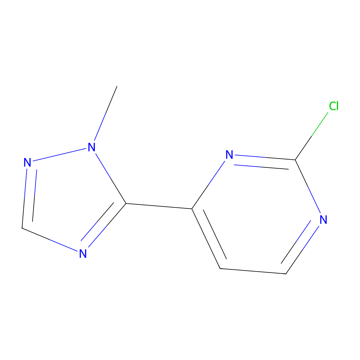 2-Chloro-4-(1-methyl-1H-1,2,4-triazol-5-yl)pyrimidine molecular structure, CAS 1203250-45-6