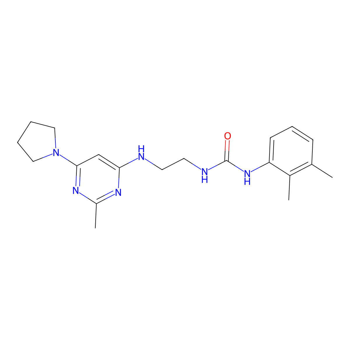 1-(2,3-Dimethylphenyl)-3-(2-{[2-methyl-6-(pyrrolidin-1-yl)pyrimidin-4-yl]amino}ethyl)urea molecular structure, CAS 1203251-57-3