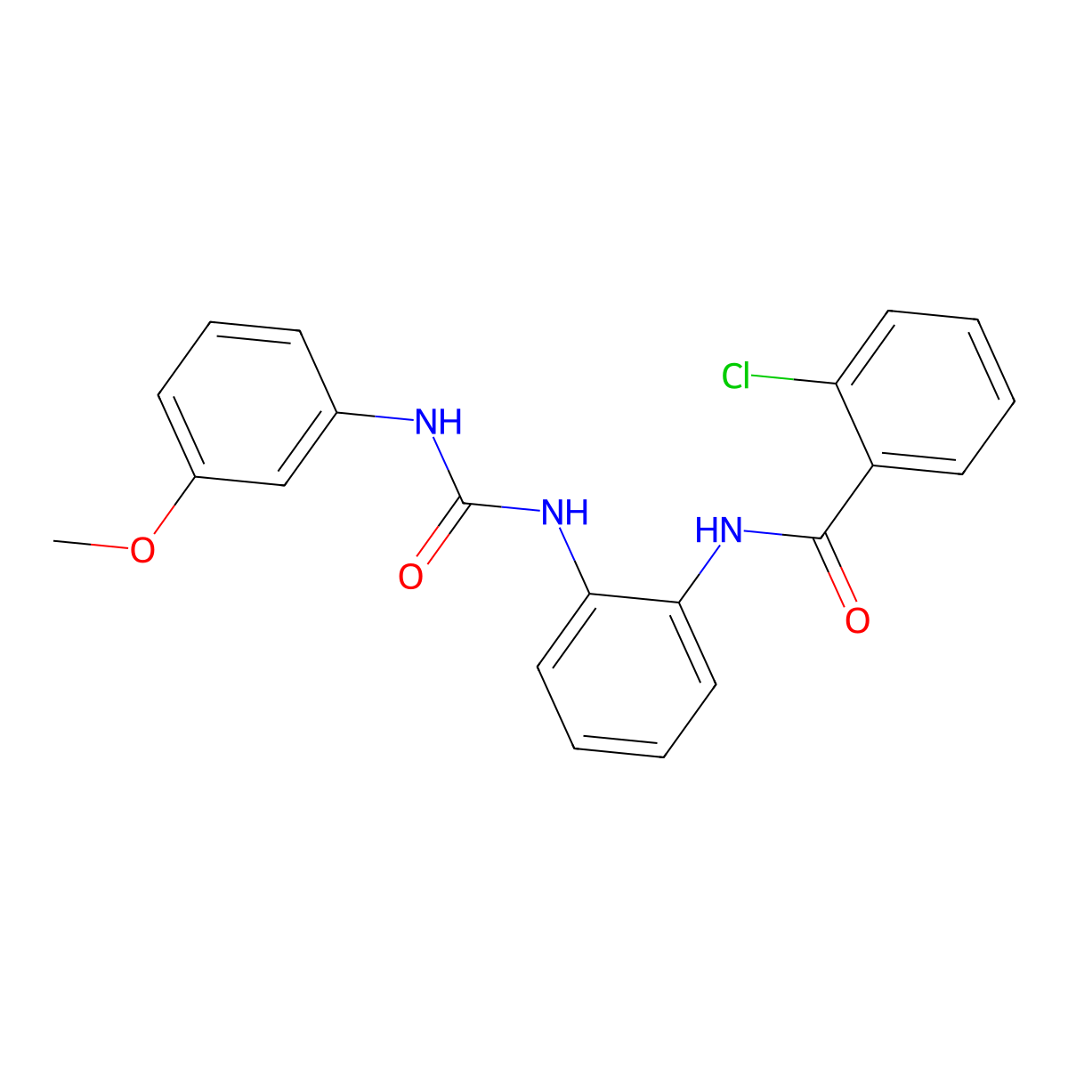 2-chloro-N-(2-(3-(3-methoxyphenyl)ureido)phenyl)benzamide molecular structure, CAS 1203253-74-0