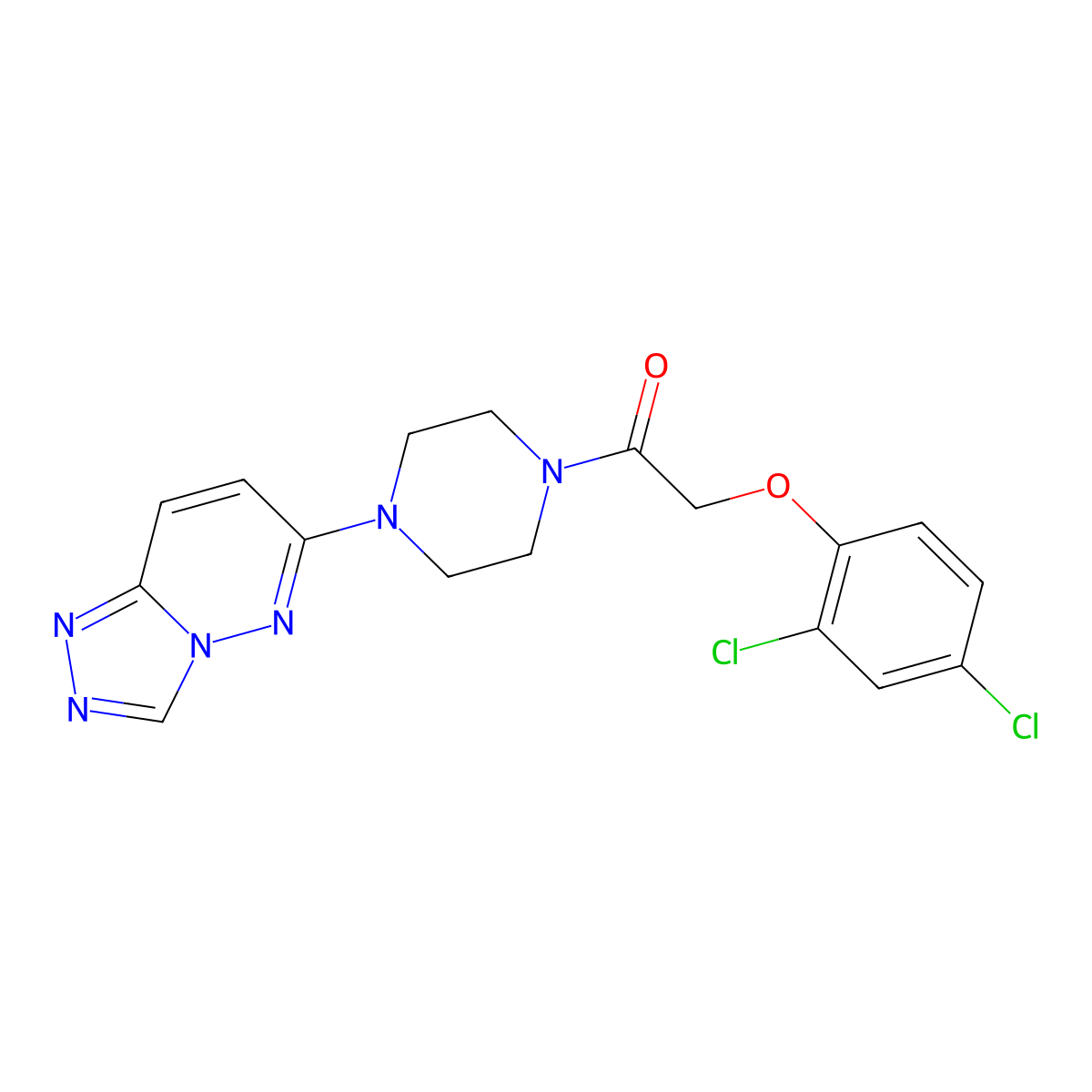 1-(4-([1,2,4]Triazolo[4,3-b]pyridazin-6-yl)piperazin-1-yl)-2-(2,4-dichlorophenoxy)ethanone molecular structure, CAS 1203253-92-2