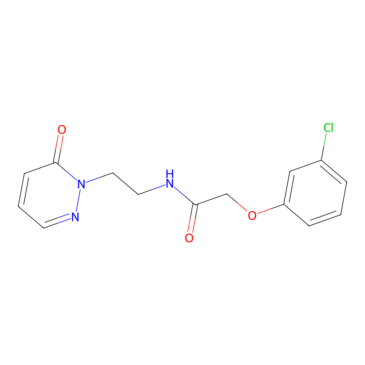 2-(3-chlorophenoxy)-N-(2-(6-oxopyridazin-1(6H)-yl)ethyl)acetamide molecular structure, CAS 1203254-21-0