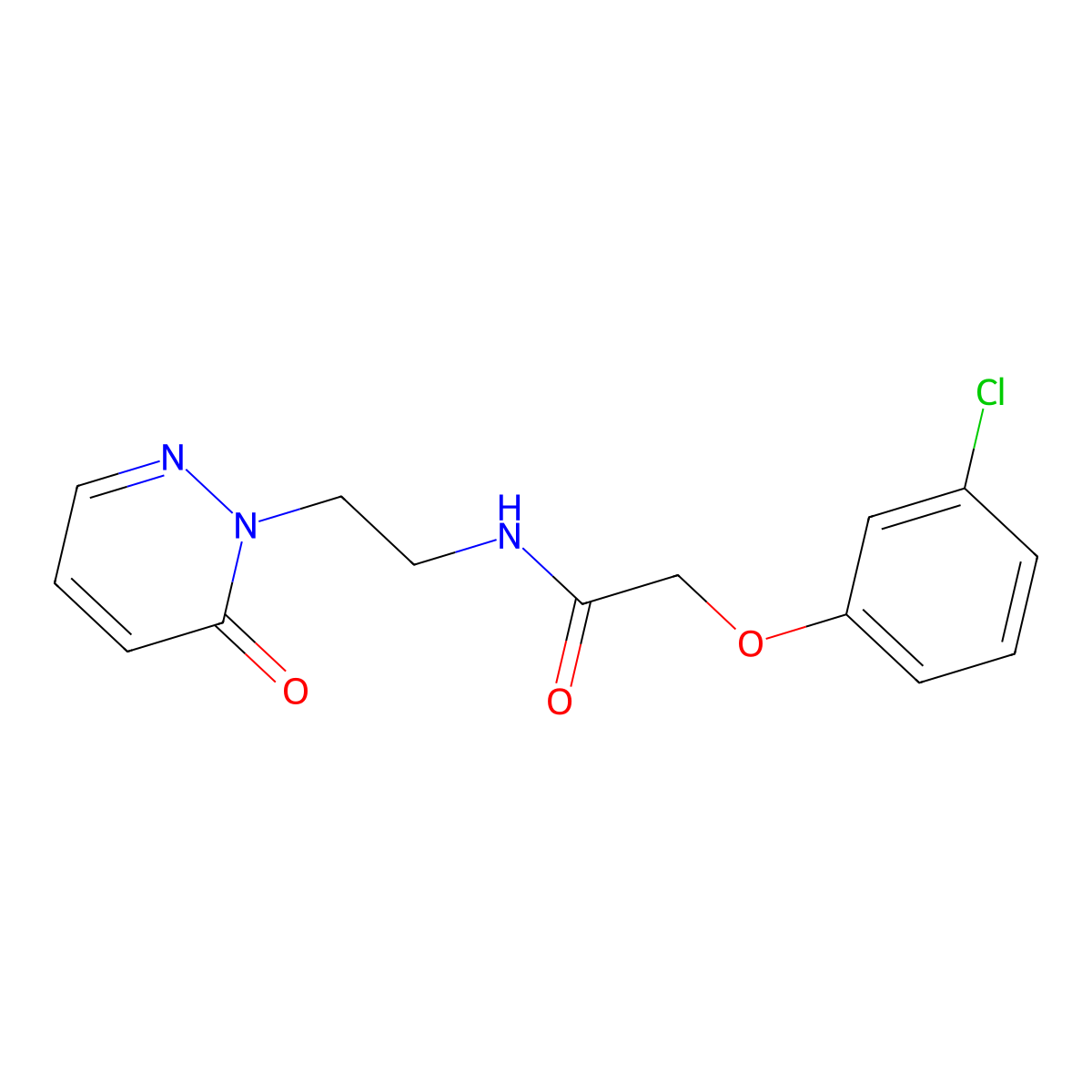2-(3-chlorophenoxy)-N-(2-(6-oxopyridazin-1(6H)-yl)ethyl)acetamide molecular structure, CAS 1203254-21-0