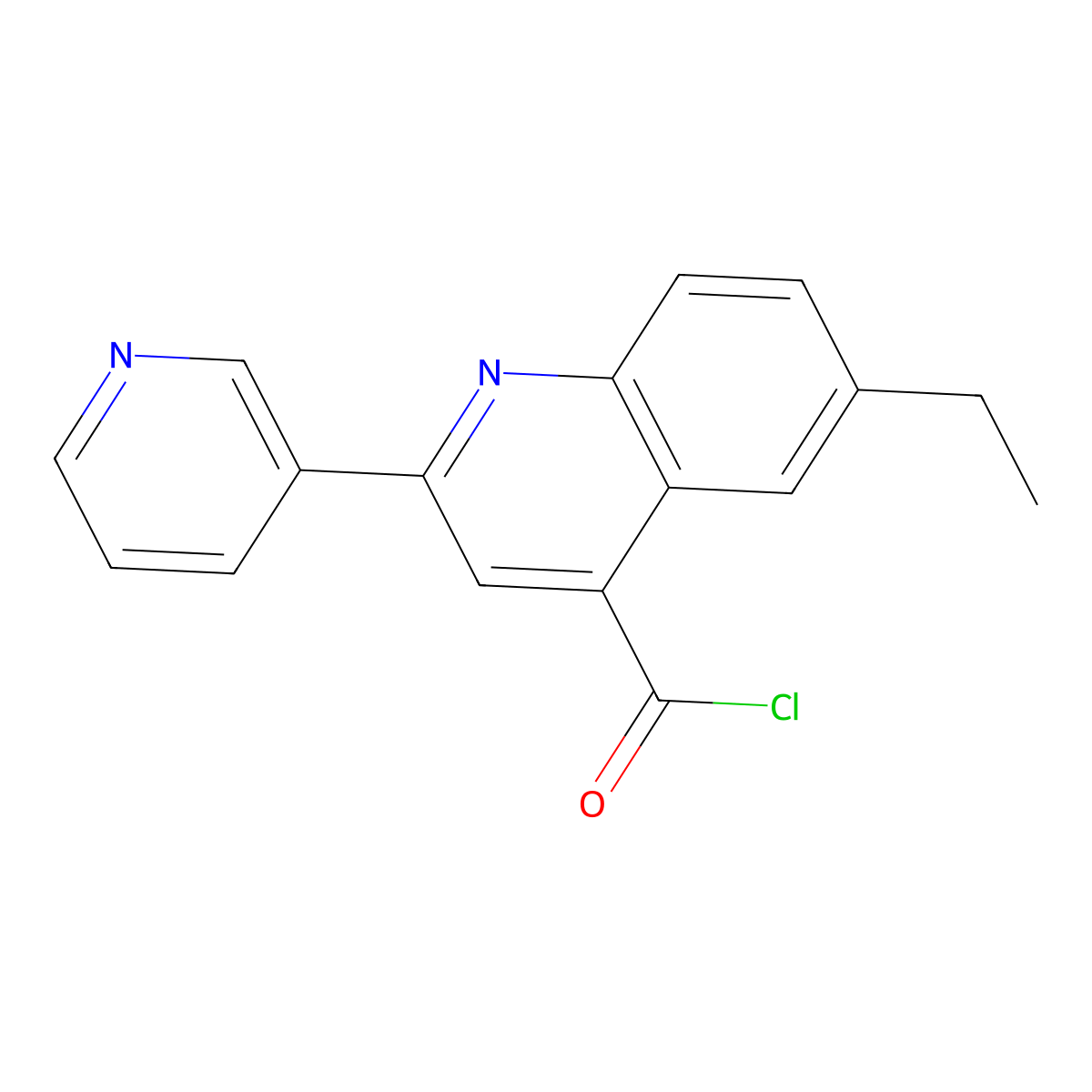 6-Ethyl-2-pyridin-3-ylquinoline-4-carbonyl chloride hydrochloride molecular structure, CAS 1203255-75-7