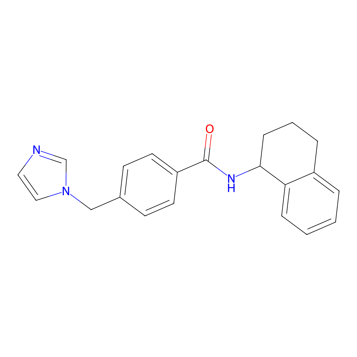 4-((1H-imidazol-1-yl)methyl)-N-(1,2,3,4-tetrahydronaphthalen-1-yl)benzamide molecular structure, CAS 1203256-13-6