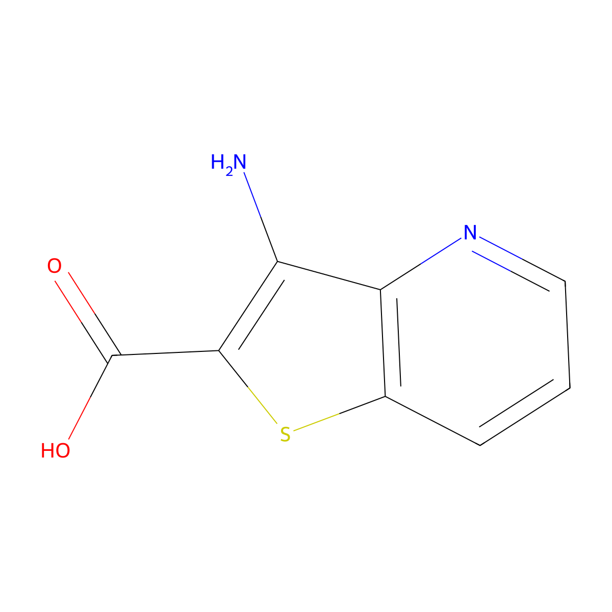 3-Aminothieno[3,2-b]pyridine-2-carboxylic acid molecular structure, CAS 1203257-15-1