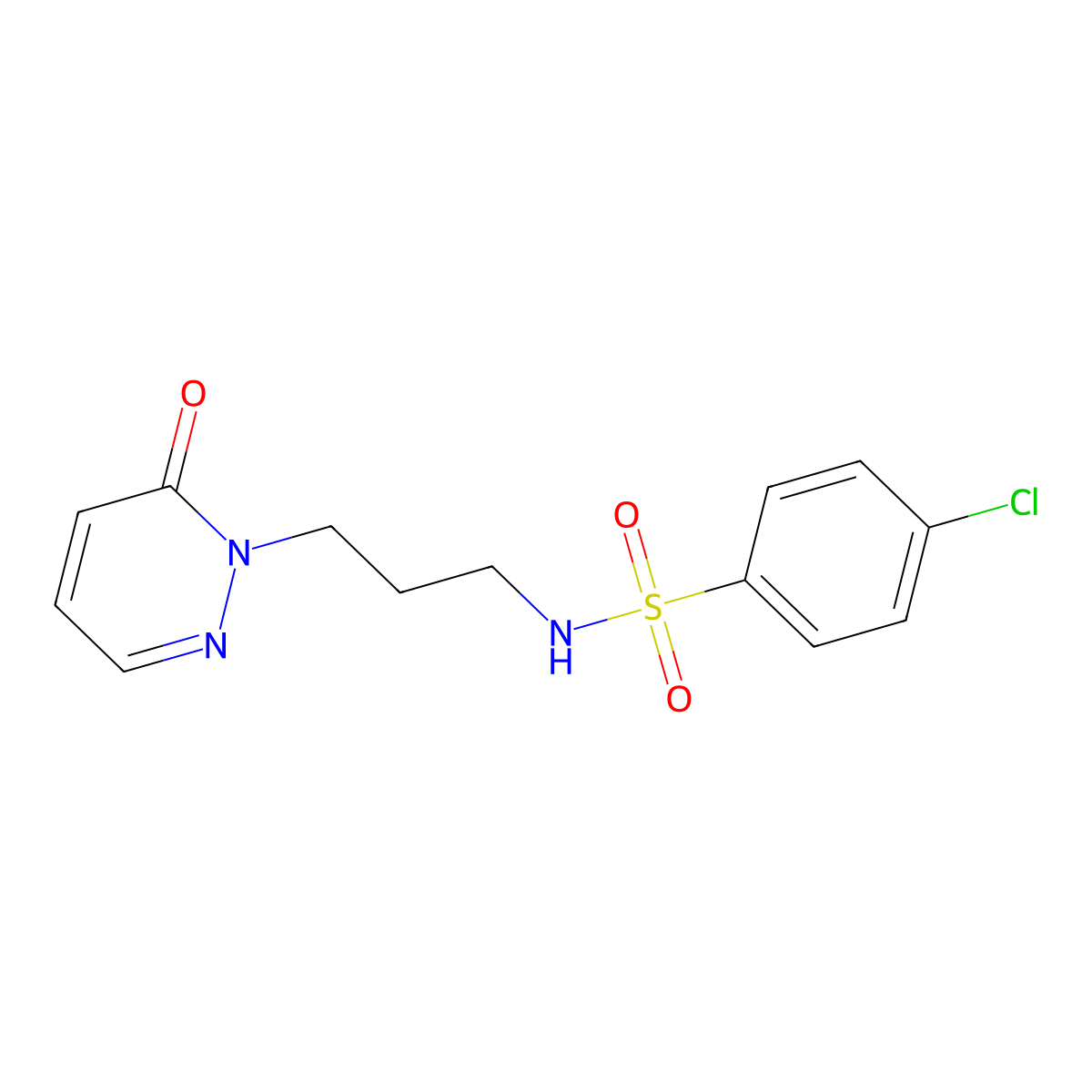 4-chloro-N-(3-(6-oxopyridazin-1(6H)-yl)propyl)benzenesulfonamide molecular structure, CAS 1203257-64-0