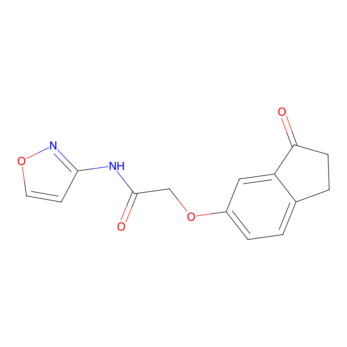 N-(isoxazol-3-yl)-2-((3-oxo-2,3-dihydro-1H-inden-5-yl)oxy)acetamide molecular structure, CAS 1203258-54-1