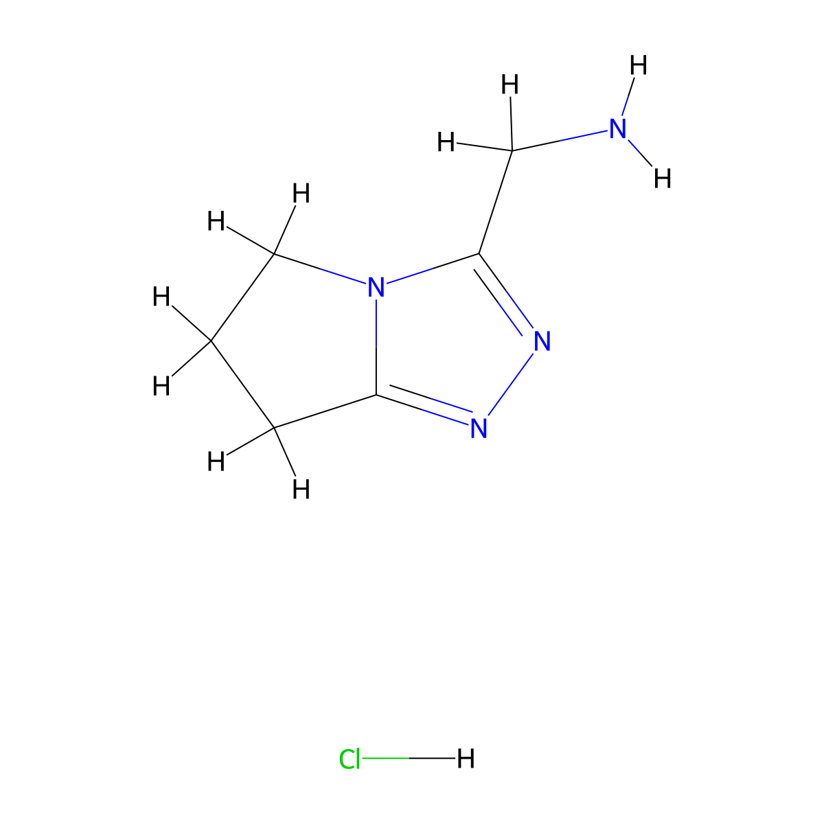 6,7-Dihydro-5H-pyrrolo[2,1-c]-1,2,4-triazole-3-methanaminehydrochloride molecular structure, CAS 1203258-81-4