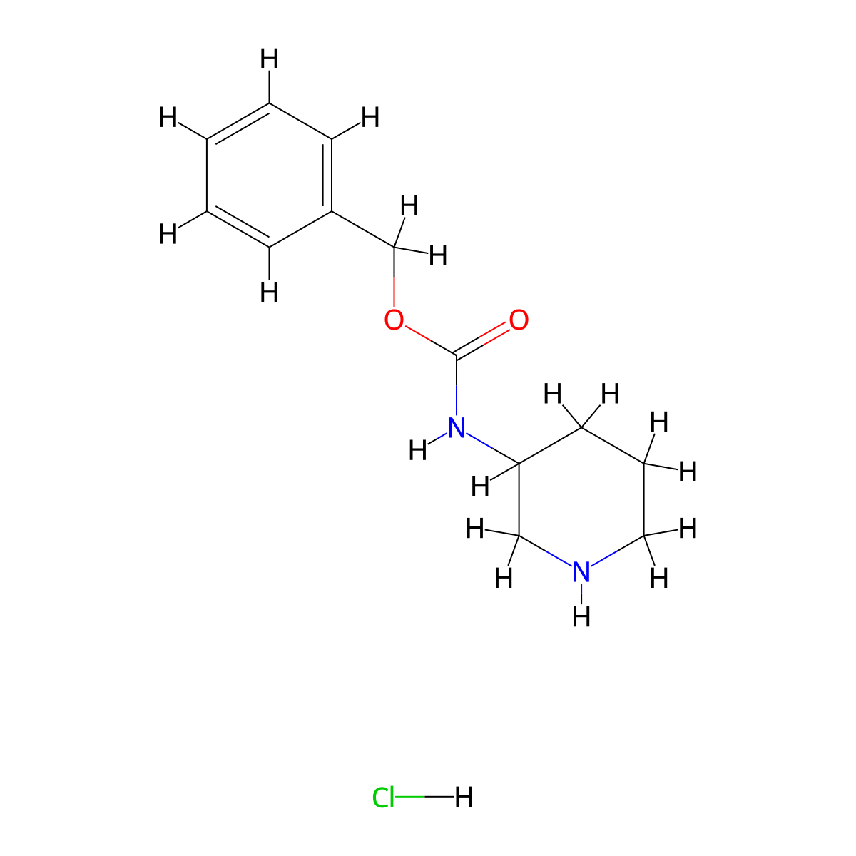 benzyl N-(piperidin-3-yl)carbamate hydrochloride molecular structure, CAS 1203260-55-2