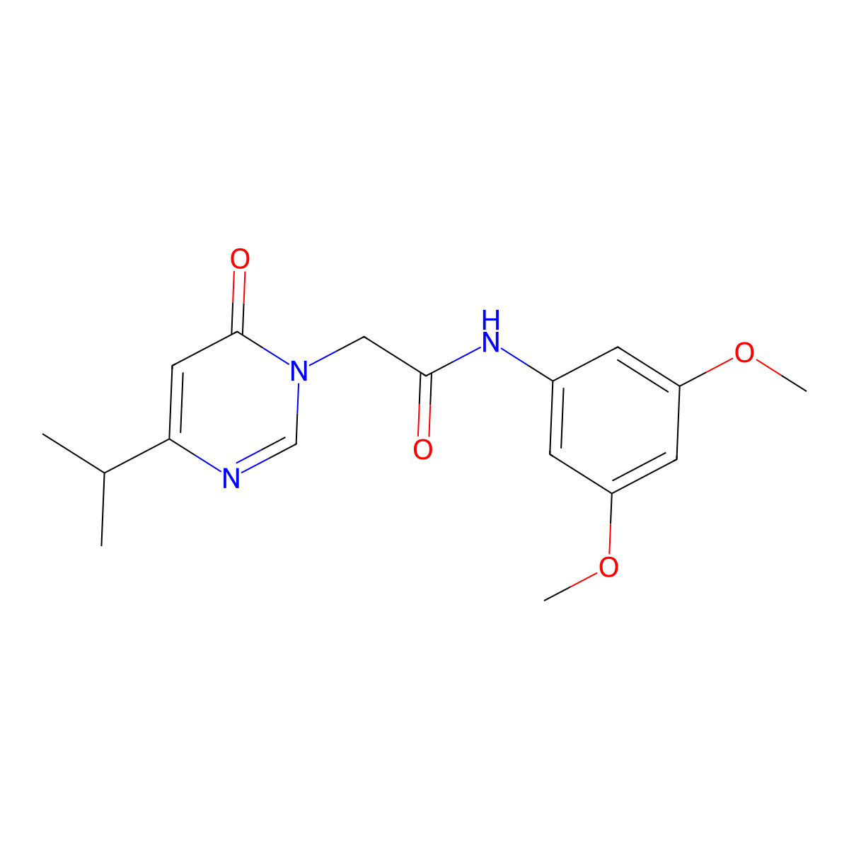 N-(3,5-dimethoxyphenyl)-2-(4-isopropyl-6-oxopyrimidin-1(6H)-yl)acetamide molecular structure, CAS 1203262-79-6