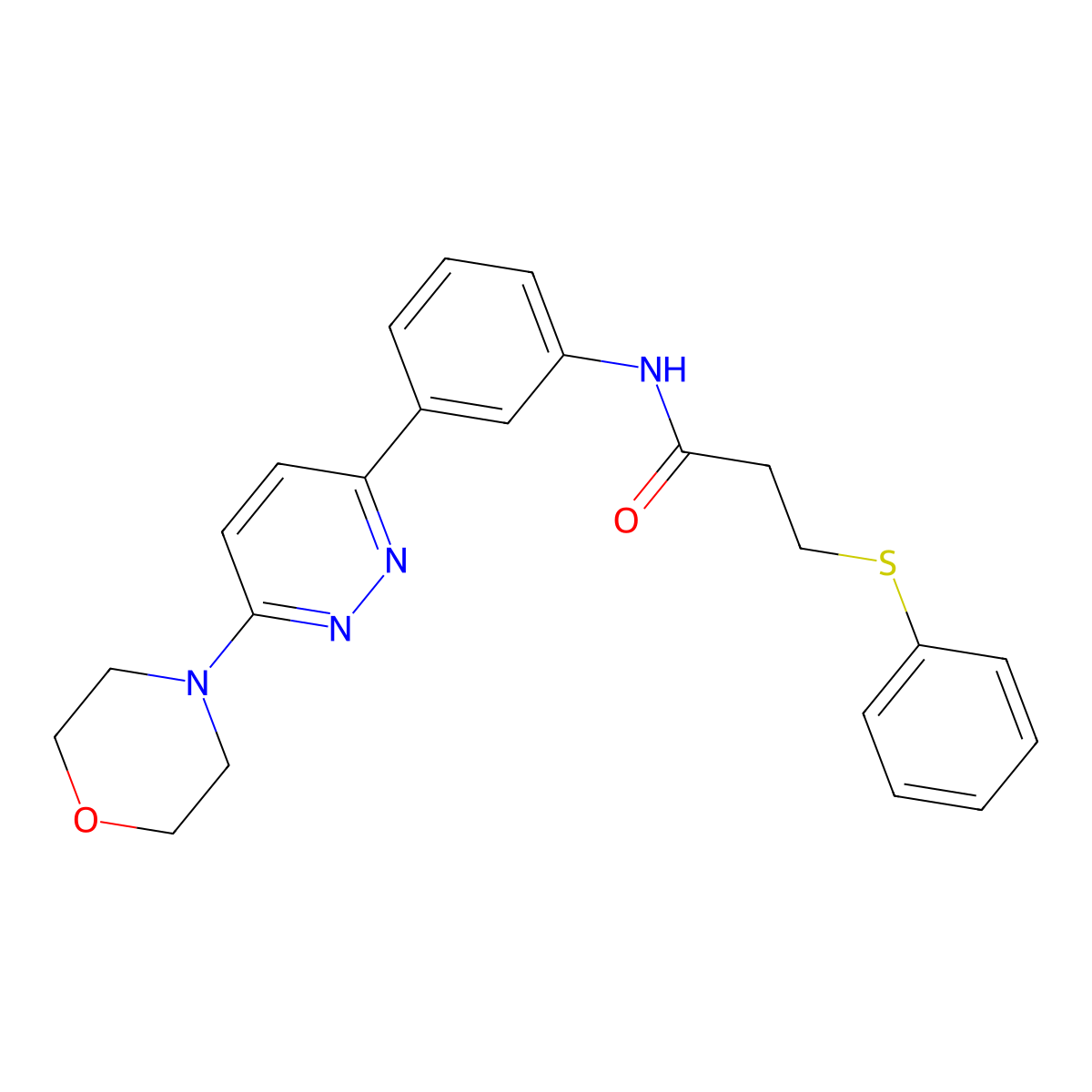 N-(3-(6-morpholinopyridazin-3-yl)phenyl)-3-(phenylthio)propanamide molecular structure, CAS 1203263-18-6