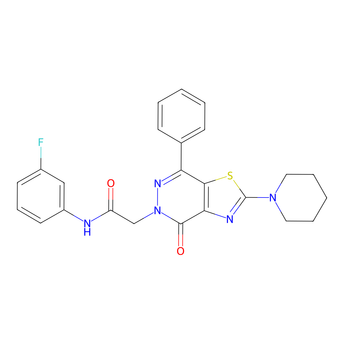 N-(3-fluorophenyl)-2-(4-oxo-7-phenyl-2-(piperidin-1-yl)thiazolo[4,5-d]pyridazin-5(4H)-yl)acetamide molecular structure, CAS 1203264-28-1