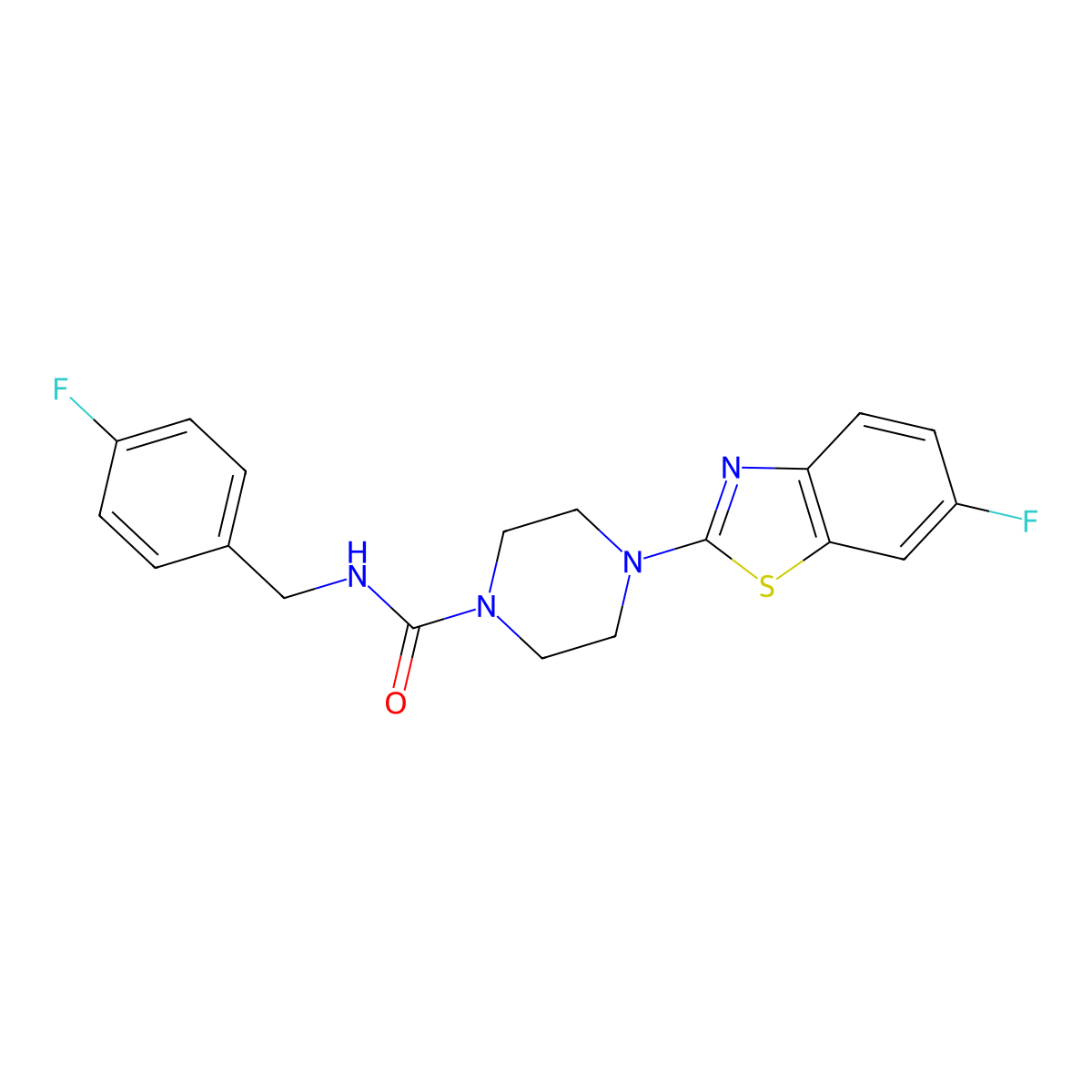 4-(6-fluorobenzo[d]thiazol-2-yl)-N-(4-fluorobenzyl)piperazine-1-carboxamide molecular structure, CAS 1203265-25-1