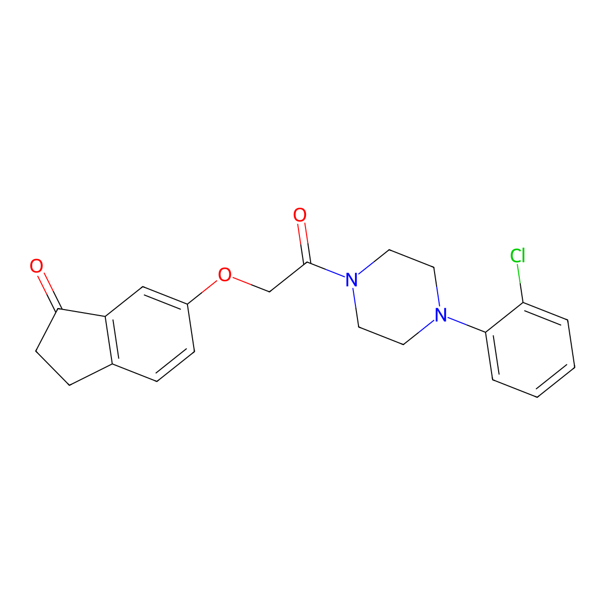 6-{2-[4-(2-chlorophenyl)piperazin-1-yl]-2-oxoethoxy}-2,3-dihydro-1H-inden-1-one molecular structure, CAS 1203266-44-7