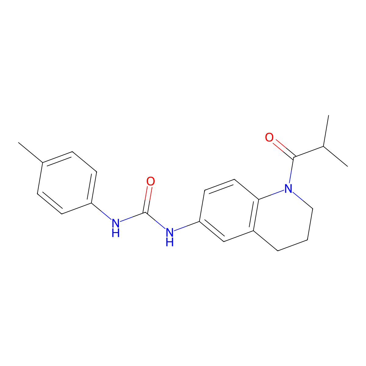 1-(1-Isobutyryl-1,2,3,4-tetrahydroquinolin-6-yl)-3-(p-tolyl)urea molecular structure, CAS 1203269-45-7