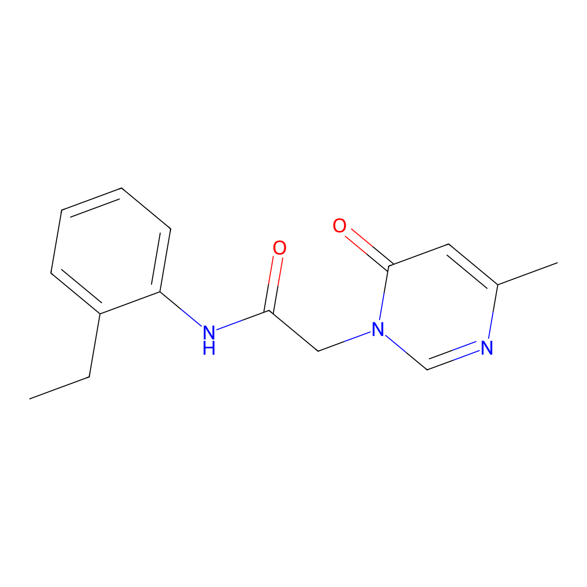 N-(2-ethylphenyl)-2-(4-methyl-6-oxopyrimidin-1(6H)-yl)acetamide molecular structure, CAS 1203270-42-1