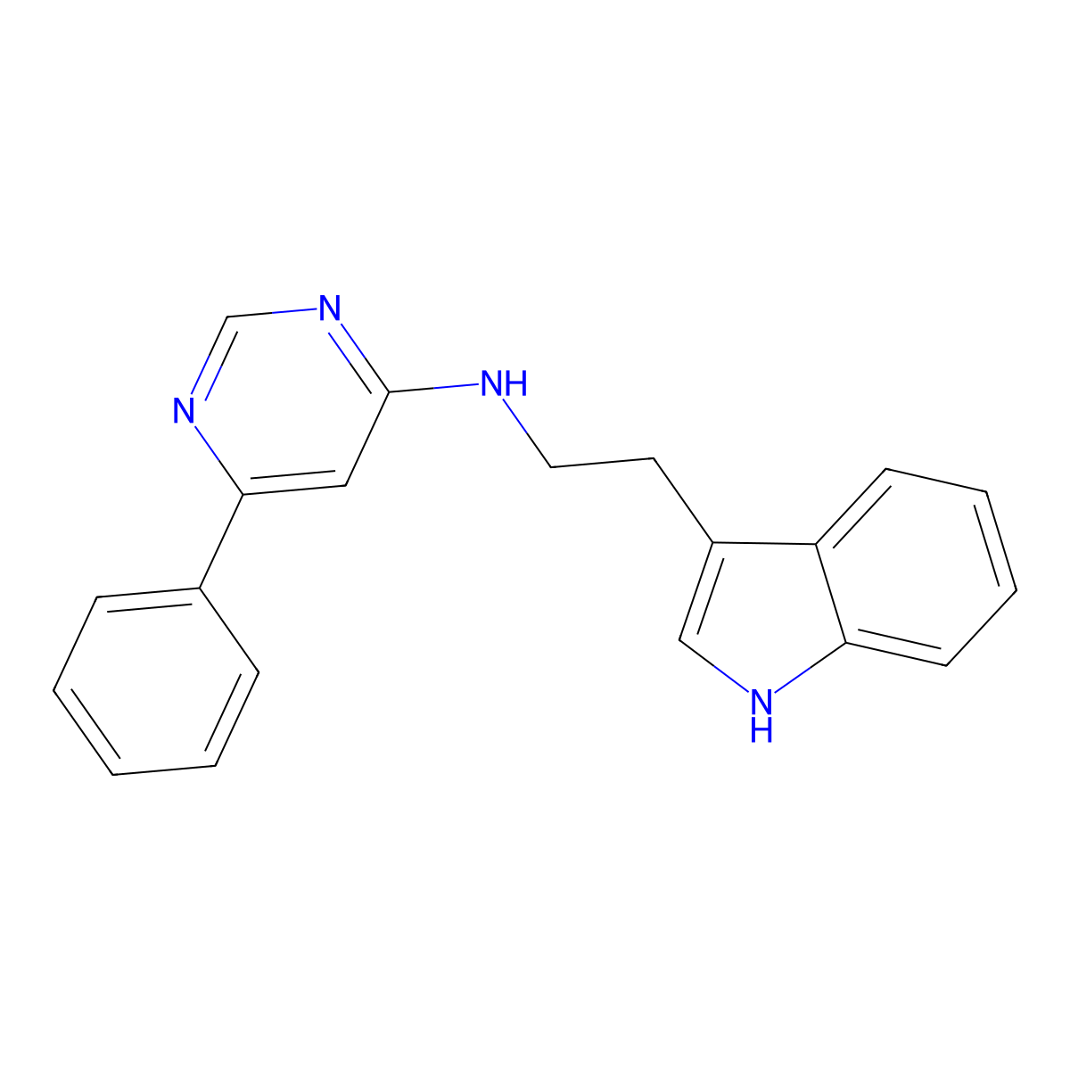 N-[2-(1H-indol-3-yl)ethyl]-6-phenylpyrimidin-4-amine molecular structure, CAS 1203271-13-9